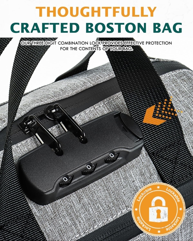 Grandi regali contenitore rivestito di carbone carbone attivo Boston borsa antiodore di viaggio personalizzata con serratura combinata