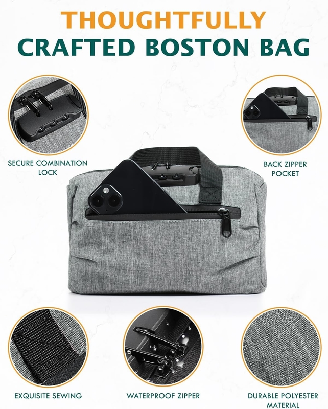 Grandi regali contenitore rivestito di carbone carbone attivo Boston borsa antiodore di viaggio personalizzata con serratura combinata