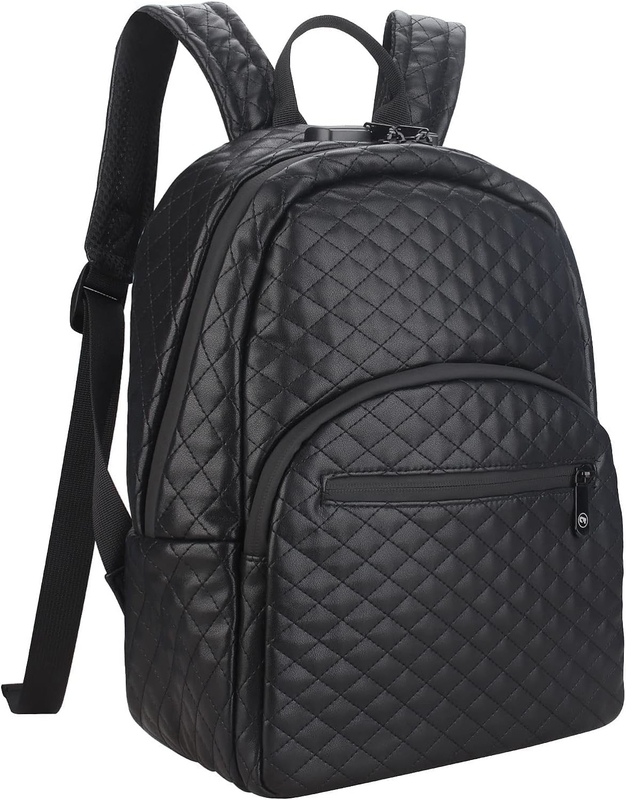 Grande Capacità Nero PU Acqueproof Custom Travel Proof Bag Per Uomini Con Serratura