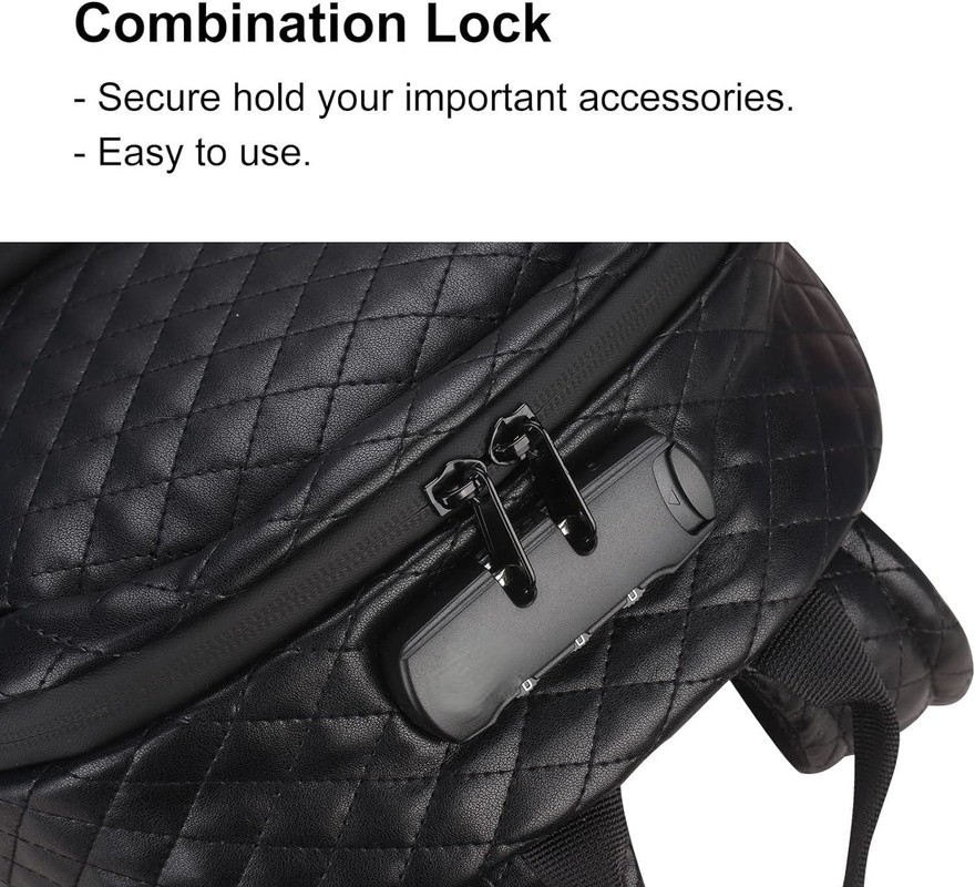 Grande Capacità Nero PU Acqueproof Custom Travel Proof Bag Per Uomini Con Serratura