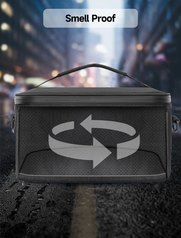 Borsa a prova di odore portatile di grande capacità resistente all'odore personalizzata con cintura a spalla rimovibile