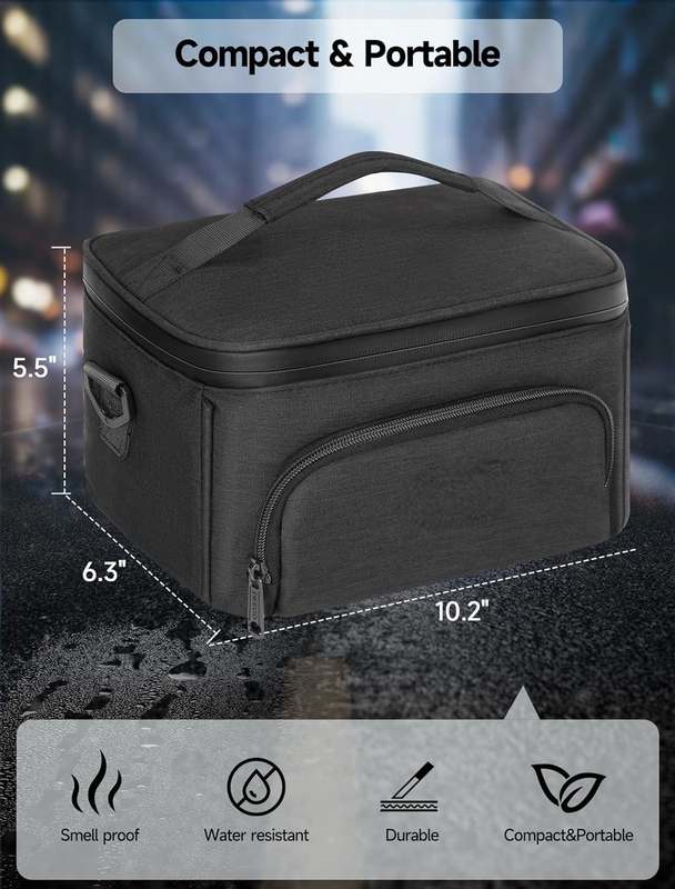Borsa a prova di odore portatile di grande capacità resistente all'odore personalizzata con cintura a spalla rimovibile