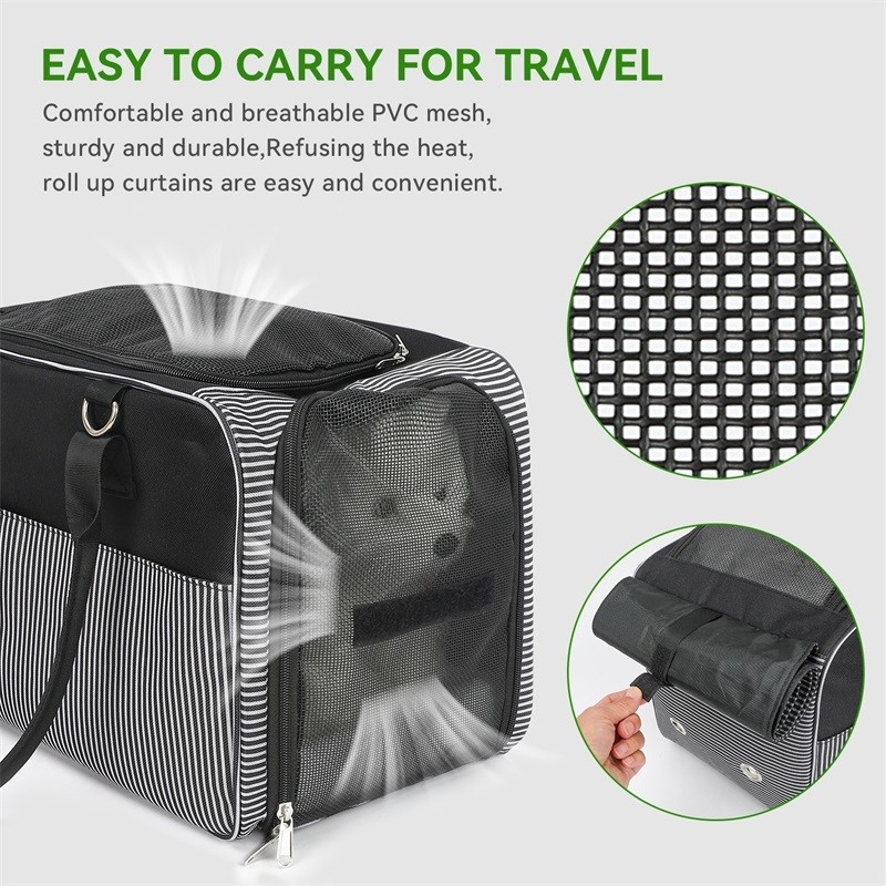 Compagnia aerea approvata Griglia traspirante portatile cucciolo gatto cane spazzatura con sacchetto per animali da viaggio personalizzato